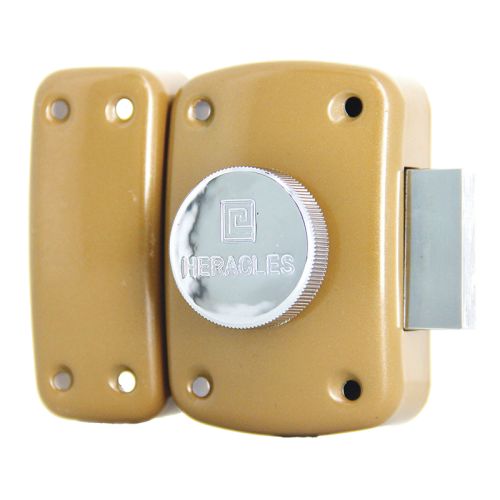 Verrou à bouton ECO cylindre 40 mm coloris or HERACLES 458-40