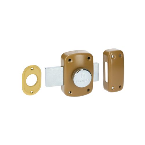 Verrou à bouton ECO cylindre 40 mm coloris or HERACLES 458-40 – Image 2