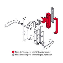 Kit serrure applique monopoint verticale à fouillot portail battant MODULOX - TIRARD & BURGAUD – Image 6