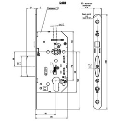 Serrure à encastrer monopoint axe 50 d'urgence AUTO D469 - VACHETTE ASSA ABLOY – Image 2