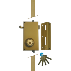 Serrure applique 3 points verticale à tirage profil rond TS-30 - TESA