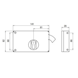 Serrure applique monopoint horizontale profil européen à crochet - DEVISMES – Image 2