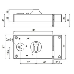 Serrure applique monopoint horizontale profil européen à fouillot - DEVISMES – Image 2