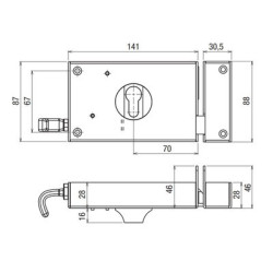 Serrure applique monopoint horizontale profil européen à tirage - DEVISMES – Image 2