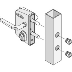 Serrure applique monopoint verticale à fouillot profil européen portail battant LCKX 40 - LOCINOX – Image 3