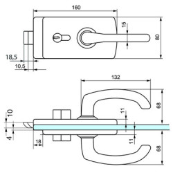 Serrure de milieu à déport LAGUNE 4360/4380 - STREMLER ASSA ABLOY GLASS – Image 2
