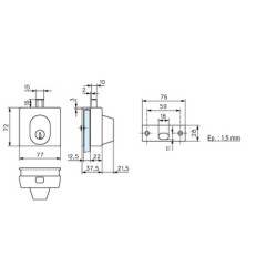 Verrou cavalier profil rond 1435 - STREMLER ASSA ABLOY GLASS – Image 2
